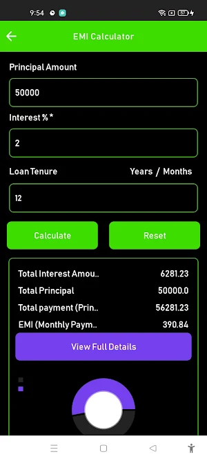 LoanTap - EMI Calculator Screenshot 2