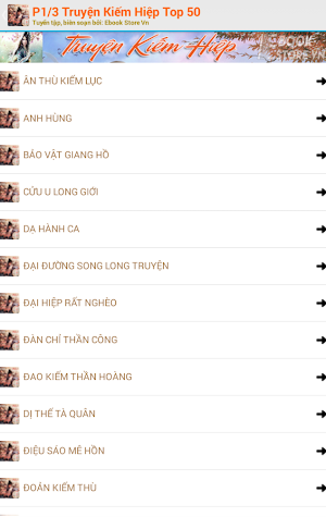 Truyện Kiếm Hiệp Top 50 Tuyển Tập phần 1/3 Screenshot 2