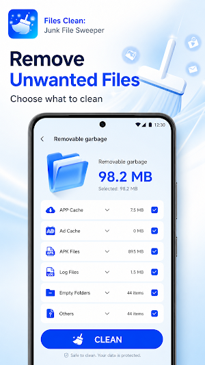 Files Clean: Junk File Sweeper Screenshot 1