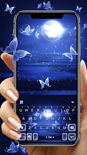 Moonlight Butterfly Keyboard Background Screenshot 0