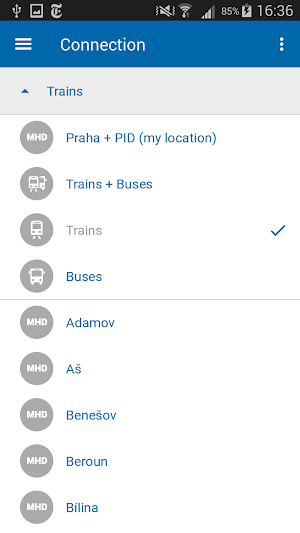 Czech Public Transport IDOS Screenshot 2