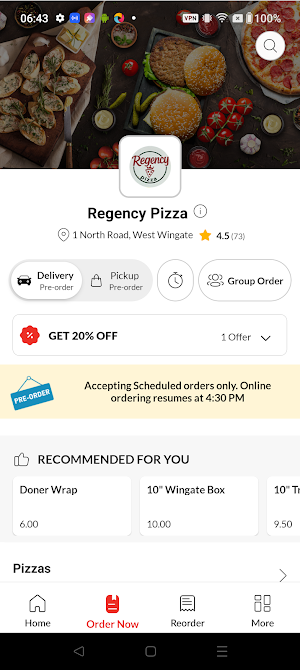 Regency Pizza Screenshot 1