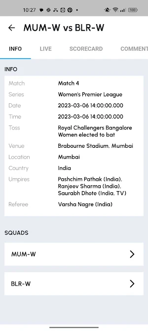 Cricket Hero : Live Score Screenshot 1
