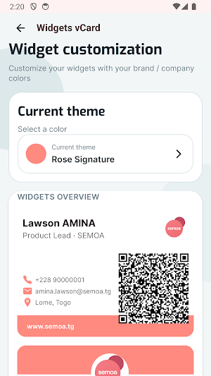 vCard - Virtual Business Card Screenshot 2