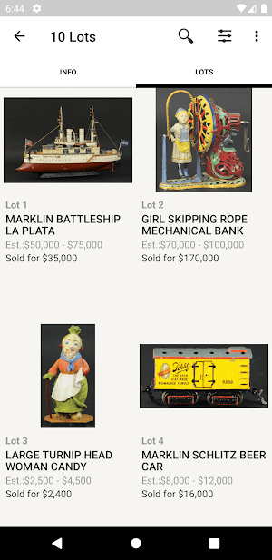 Bertoia Auctions Screenshot 2
