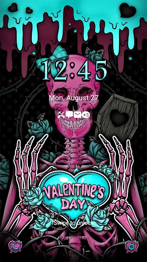 Skull Love Valentine-Wallpaper Screenshot 1