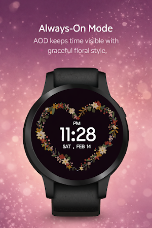 Floral Heart -Animated Wear OS Screenshot 2