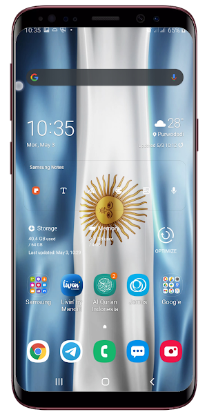Argentina Flag Waving Live Wallpaper Screenshot 2