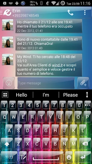 AI Keyboard Theme GlassRainbow Screenshot 0