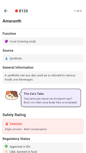 E-Number Food Additive Scanner Screenshot 3