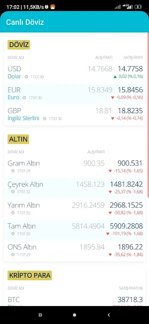 Canlı Döviz ,Altın Fiyatları Screenshot 3