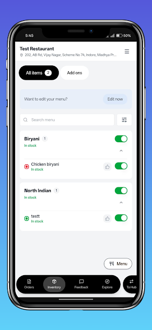 MoBasket Restaurant Screenshot 1