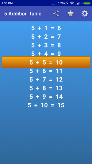 Kids Addition Tables Screenshot 2