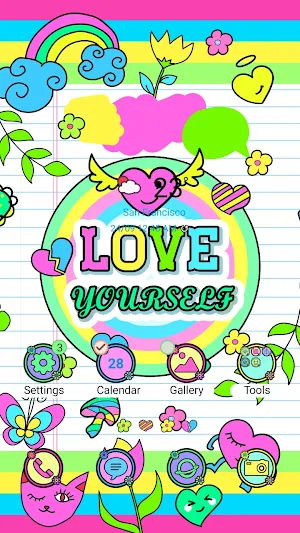 Rainbow Doodle Lov - Wallpaper Screenshot 1
