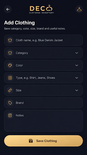 Deco: Clothing Inventory Screenshot 2