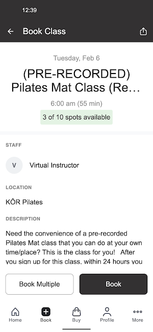 KOR Pilates Screenshot 2
