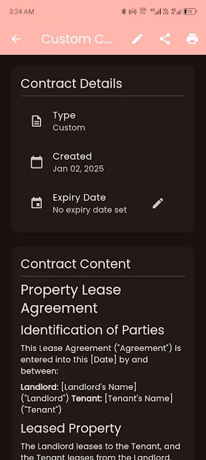 Contract Agreement Generator Screenshot 0