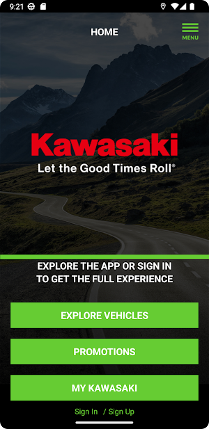 Kawasaki Connect Mobile App Screenshot 1