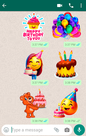 Happy Birthday Wishes Stickers Screenshot 0