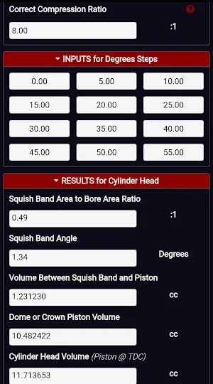 Two 2 Stroke Squish Band Velocity Calculator PRO Screenshot 3