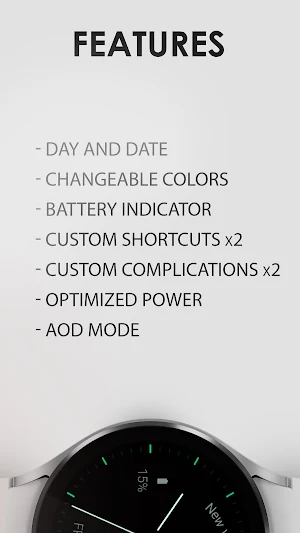 Minimal black v23 watch face Screenshot 3