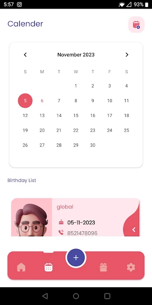Birthday Reminder Screenshot 0