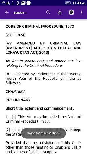 CrPC- Code of Criminal Procedure- Free Offline App Screenshot 1