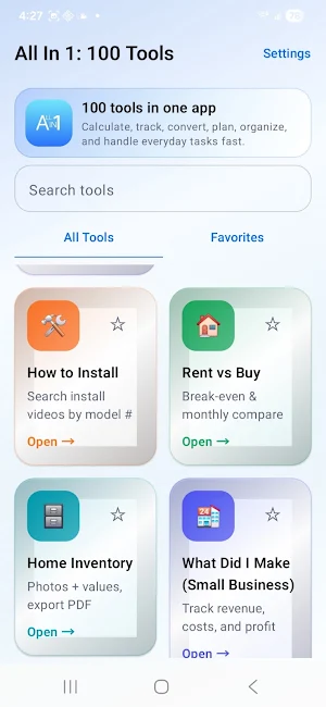 All In 1: 100 Tools Screenshot 1