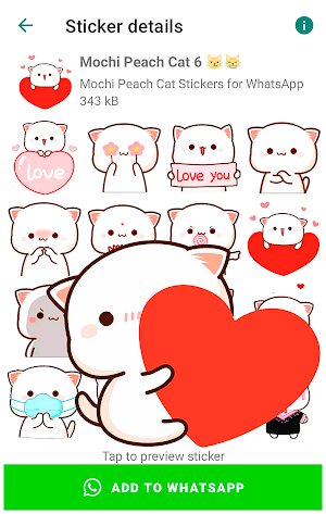 Mochi Peach Cat Stickers Screenshot 2