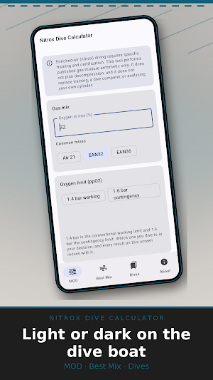 Nitrox Dive Calculator Screenshot 2
