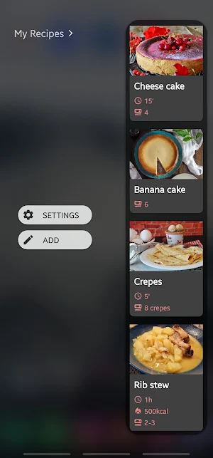 My Recipes with Edge Panel Screenshot 3