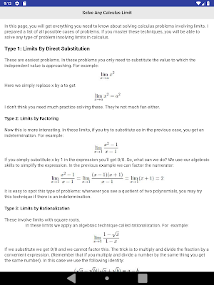 Calculus Formulas Screenshot 3