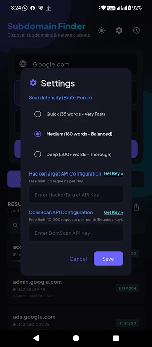 Subdomain Finder Screenshot 2
