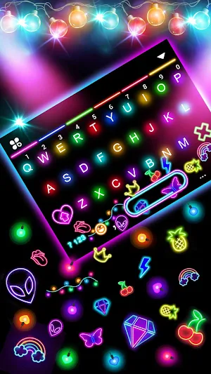 LED Lights Gravity Keyboard Background Screenshot 0