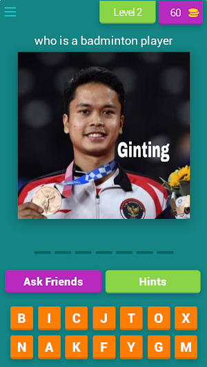 guess the badminton player Screenshot 2