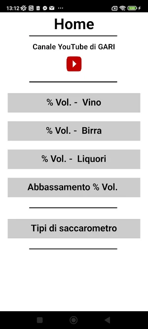 Calcolo gradazione alcolica Screenshot 0
