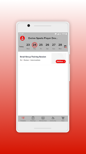 Evolve Sports Booking App Screenshot 1