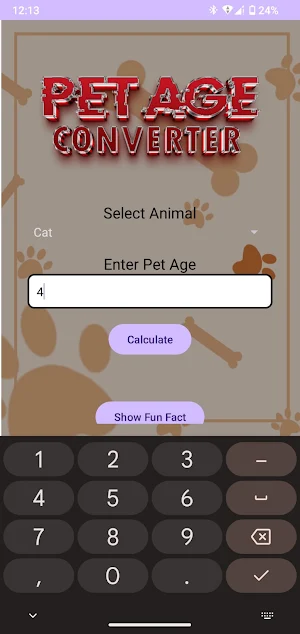 Pet Age Converter Screenshot 1