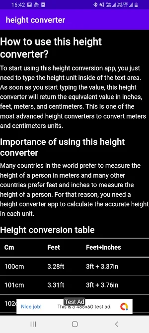 Height Converter Screenshot 1