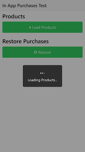 In App Purchase Test Screenshot 1