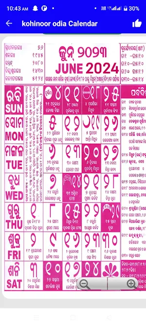Kohinoor Odia Calendar 2024 Screenshot 2