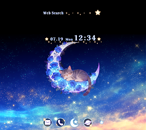Blue Rose Crescent Moon Theme Screenshot 0