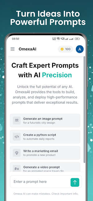 OmexaAI: AI Prompt Generator Screenshot 1