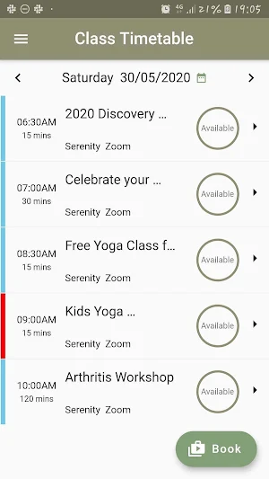 Serenity Bookings App Screenshot 2