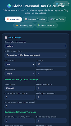 Global Tax & Cost of Living Screenshot 0