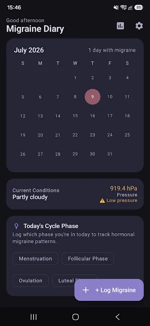Migraine Tracker & Diary Screenshot 0