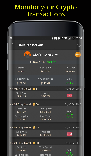CMA - Bitcoin & Cryptocurrency Portfolio Tracker Screenshot 2
