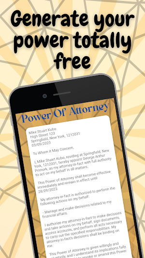 Power Of Attorney - Generator Screenshot 2