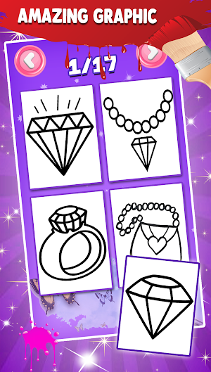 Diamond Glitter Coloring Book Screenshot 1