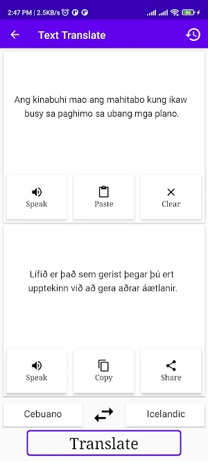 Cebuano Icelandic Translator Screenshot 1